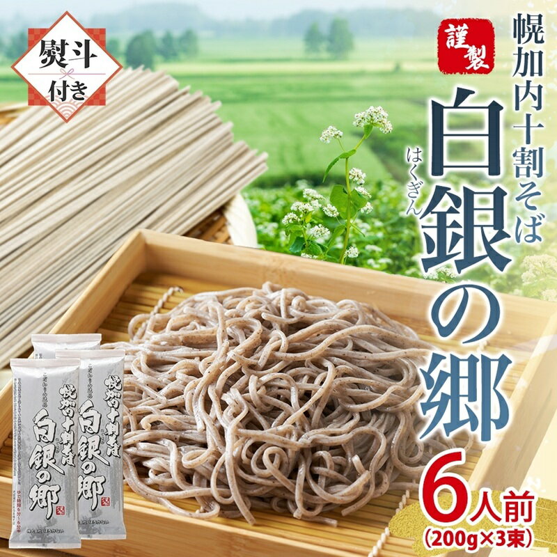 【ふるさと納税】無地熨斗 白銀の郷 200g×3束 6人前 十割 そば 北海道 幌加内 蕎麦 乾麺 麺 常温 年越し ソバ 引っ越し 十割そば グルメ 無塩 備蓄 保存食 食塩不使用 国産 グルテンフリー 和食 お取り寄せ ギフト 贈り物 まとめ買い ほろかない 送料無料