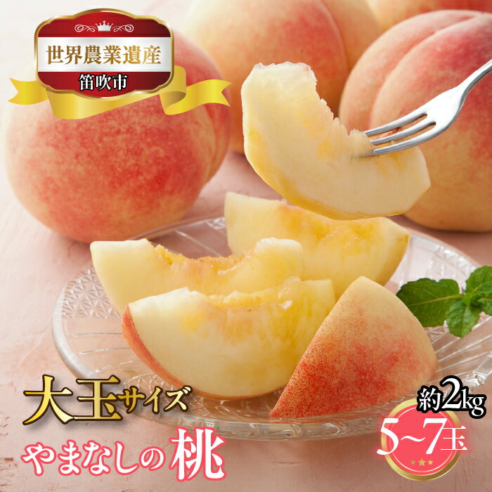 【ふるさと納税】【2026年発送★先行予約】山梨県笛吹市産　大玉桃　約2kg　5玉〜7玉　大玉サイズ ふるさと納税 もも 桃 笛吹市 国産 人気 期間限定 果物 フルーツ 旬 山梨県 送料無料 223-001-26y
