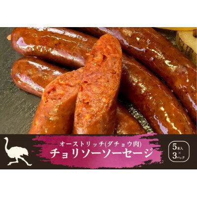 【ふるさと納税】山梨産ダチョウ肉のチョリソーソーセージ 15本(420g)【配送不可地域：離島】【1605488】