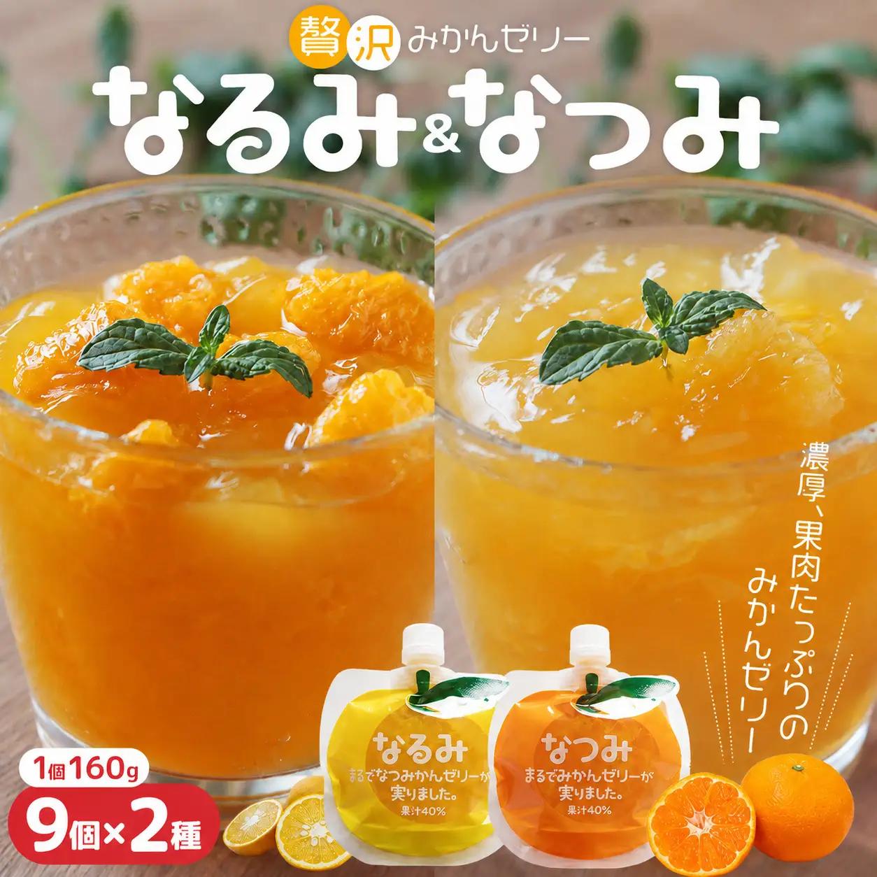 みかんゼリー 果肉入り 贅沢ゼリー 2種詰め合わせ 160g 2種×9個 みかんゼリー【kmkn0161】