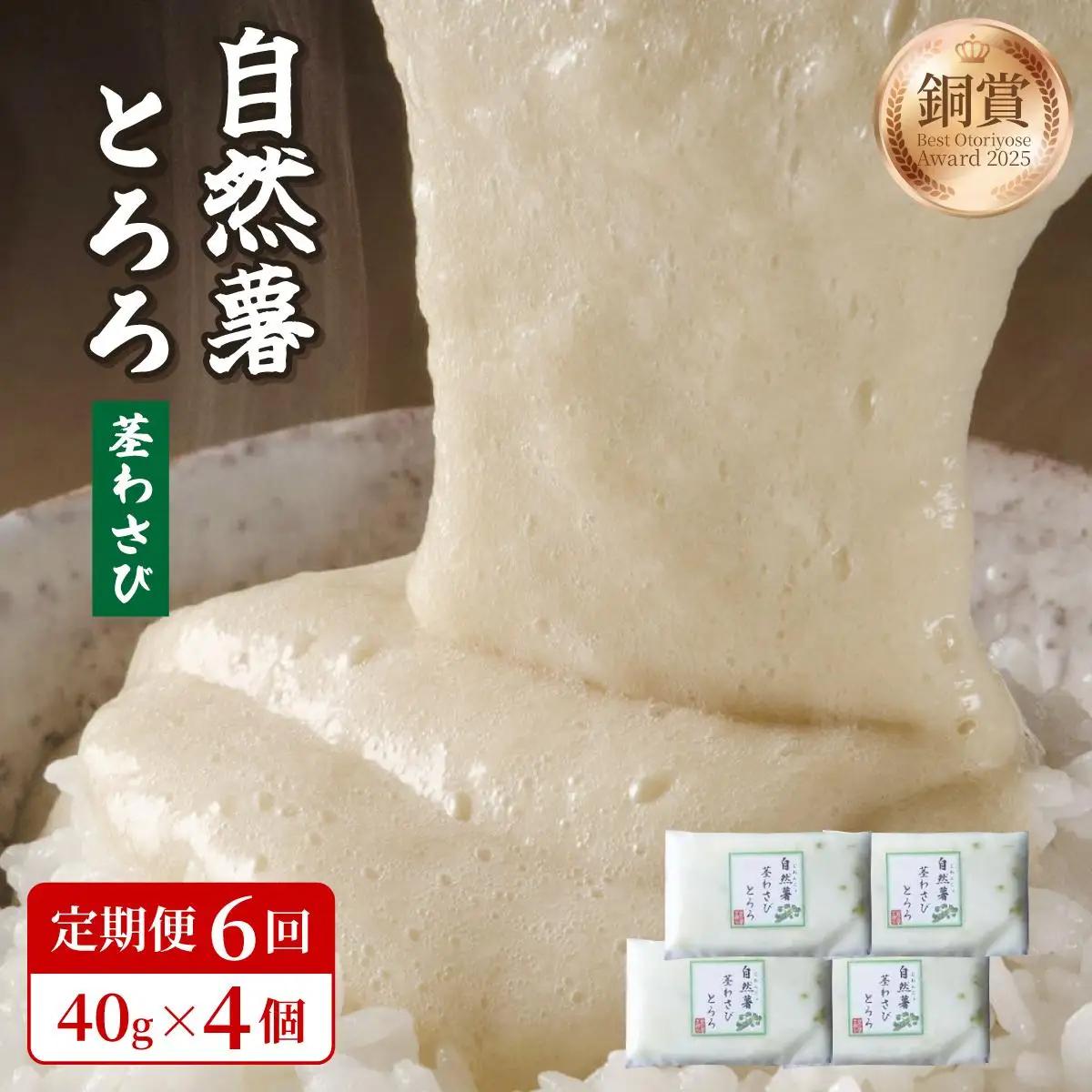  ＜定期便・全6回＞自然薯茎わさびとろろ 40g×4個