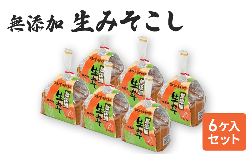 味噌 無添加生みそこし6ケ入セット 調味料 味噌汁 食品 お取り寄せ 浮き麹味噌 浮きこうじ味噌 越後みそ 国産大豆 セット 新潟 上越