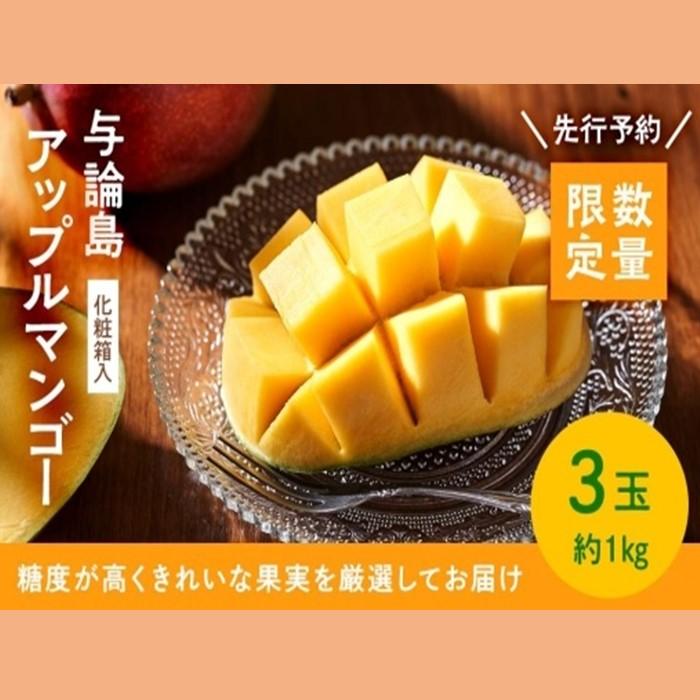 【ふるさと納税】【数量限定】鹿児島 与論島アップルマンゴー特A秀品3個約1kg 化粧箱入り【先行予約】 | 果物 アップルマンゴー アーウイン マンゴー フルーツ ご当地 グルメ 人気 おすすめ 送料無料 与論 与論島 ヨロン 鹿児島県 九州