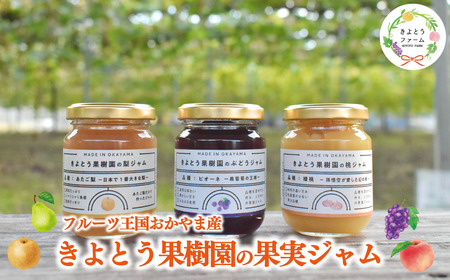 【きよとうファーム】果樹園の品種を楽しむ果実ジャム 3種 (岡山県産)9月以降順次発送【KF-K004-01】