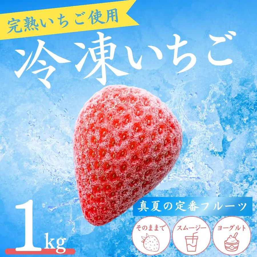 【順次配送】 冷凍いちご  紅ほっぺ 1kg　【 いちご 】