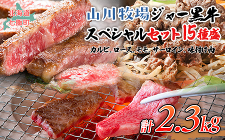 山川牧場ジャー黒スペシャルセット（15種盛） 【 ふるさと納税 人気 おすすめ ランキング 北海道ブランド牛 牛 牛肉 和牛 ジャー黒 モモ モモ肉 ロース ロース肉 焼き肉 サーロイン ステーキ サーロインステーキ ステーキ肉 牛ステーキ カルビ セット 北海道 七飯町 送料無料 】 NAN018