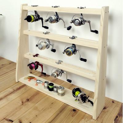 ふるさと納税 横手市 ロッドスタンド10本掛け+リールスタンド片面Lサイズ 【本体:ナチュラル　フェルト:ブラック】 |  | 02