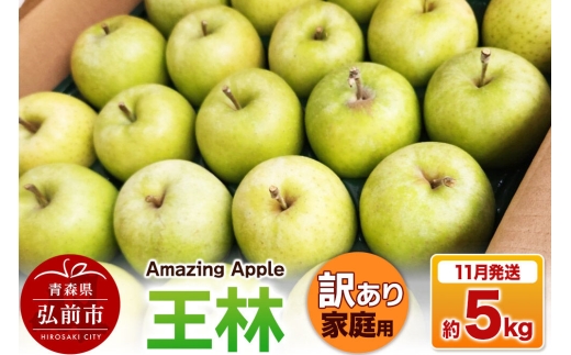 【寄附金額見直しました】【26年11月下旬発送】りんご 王林【訳あり】家庭用 約5kg [りんご 王林 訳あり 家庭用 5kg アップル おいしい 果実 果物 黄色 美味 林檎 青森県 弘前市]
