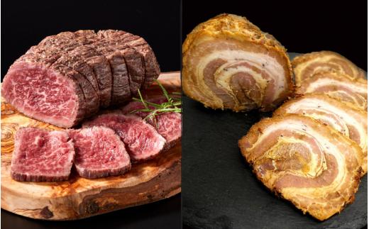 ローストビーフ300g さくらポーク焼豚 180~200g セット / 豚 豚肉 セット  焼豚　牛 牛肉 ローストビーフ 紀和牛 赤身【tnk310A】