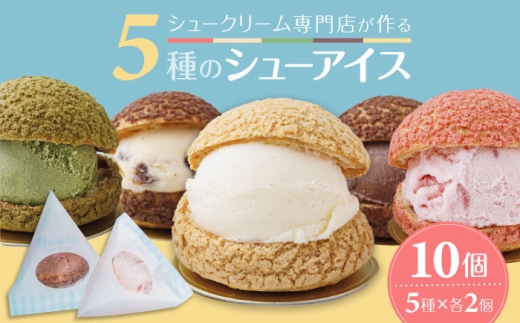 シューアイス 10個セット / アイス シューアイス スイーツ デザート 冷菓 バニラ チョコレート ストロベリー 抹茶 ラムレーズン 冷菓 シュークリーム アイス スイーツ 詰め合わせ バニラ おすすめ 人気 しゅーあいす アイス シュー シュークリーム アイスクリーム 冷菓 デザート お取り寄せ 洋菓子 冷凍 / 大阪府藤井寺市/株式会社Ciel CoCo [BLBH001]