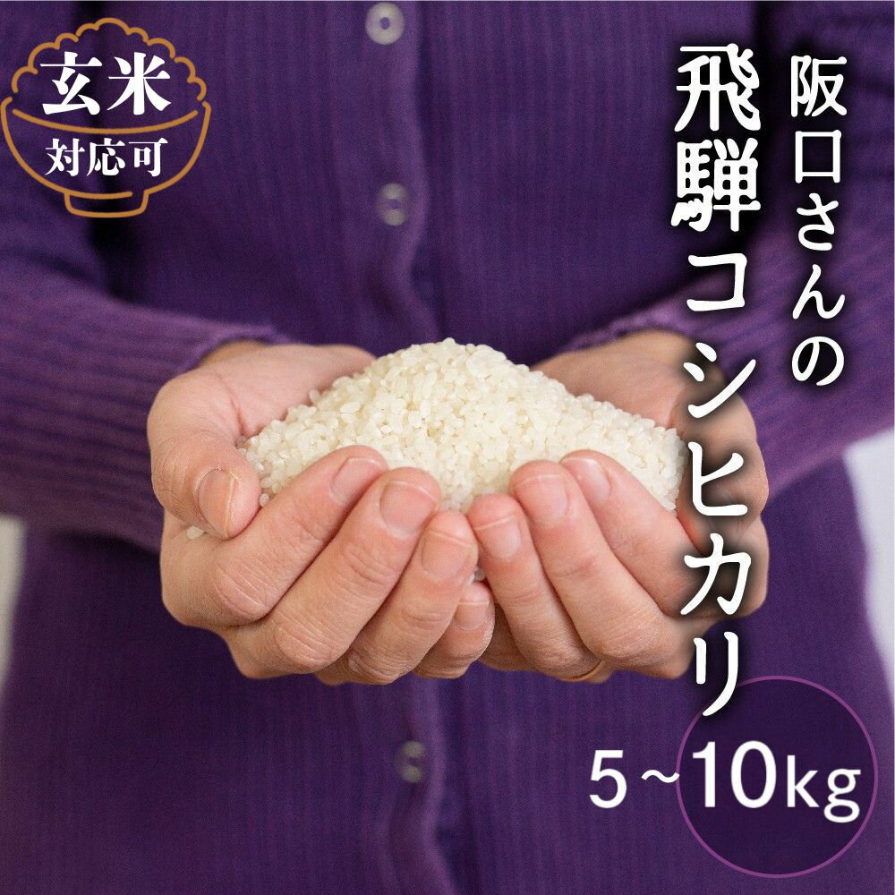【ふるさと納税】＜8月から寄附額改定＞在庫限り！ 特別栽培米 令和7年産 コシヒカリ 飛騨産 選べる内容量 5kg 10kg / 玄米 精白米 単品 米 新米 阪口農園 特A こしひかり 阪口農園 米 5キロ 10キロ 白米 お米 こめ コメ ごはん 飛騨市［Q1839]