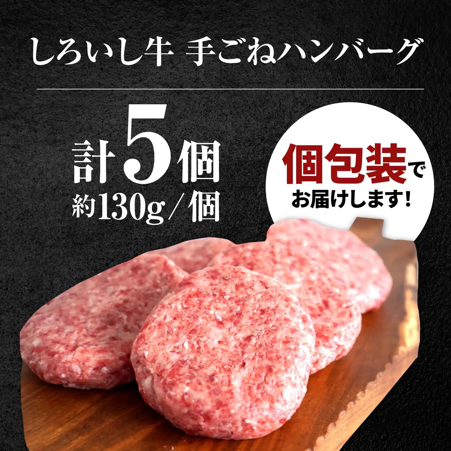 手ごねハンバーグ5個 / ハンバーグ [IAH016]