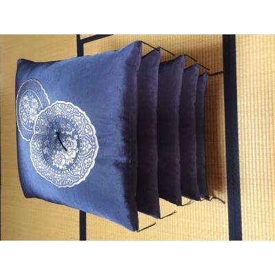 ふるさと納税 南あわじ市 【浅井ふとん店】来客用座布団(八端判)・吉祥紬　5枚組 |  | 01