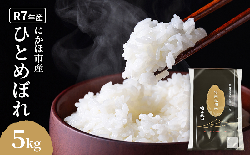 ひとめぼれ 令和7年度産 精米5kg【精米 白米 米 コメ お米 おこめ ブランド米 ご飯 ごはん 秋田 にかほ】