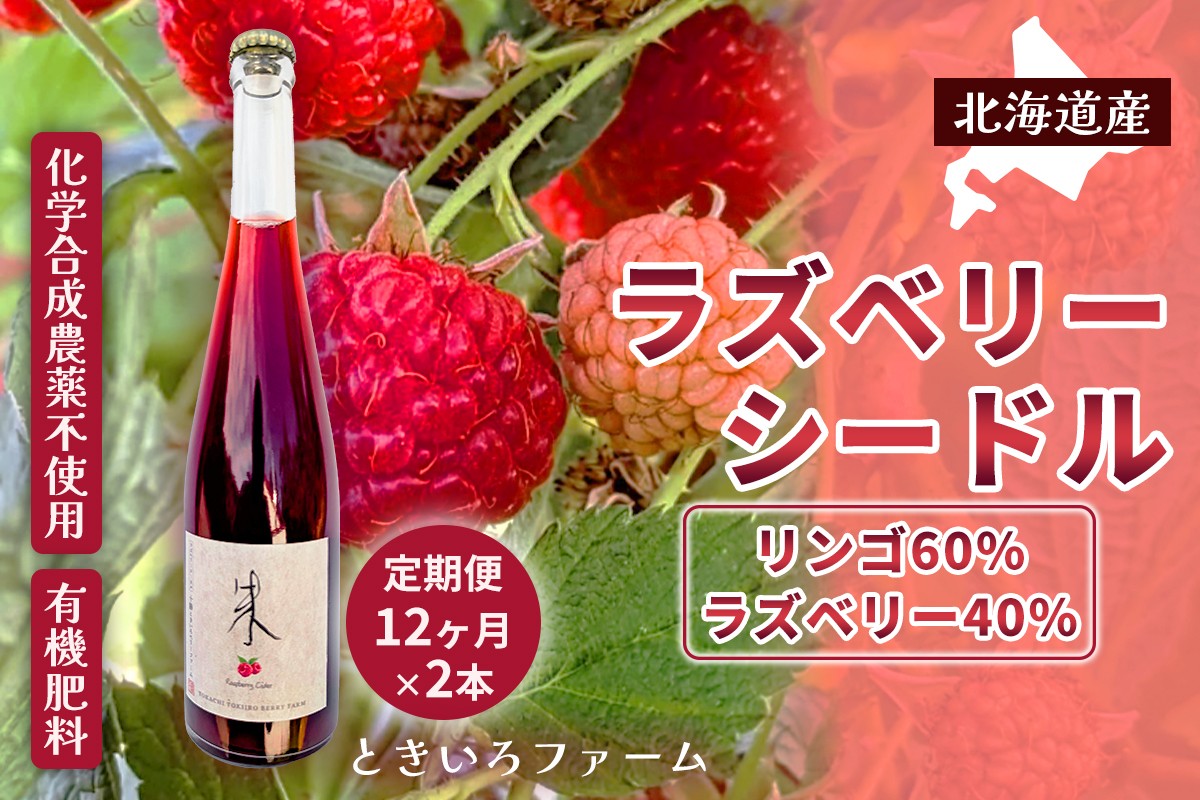 
                  【12回定期便】【北海道産 ラズベリー りんご】ラズベリーシードル 2本
                