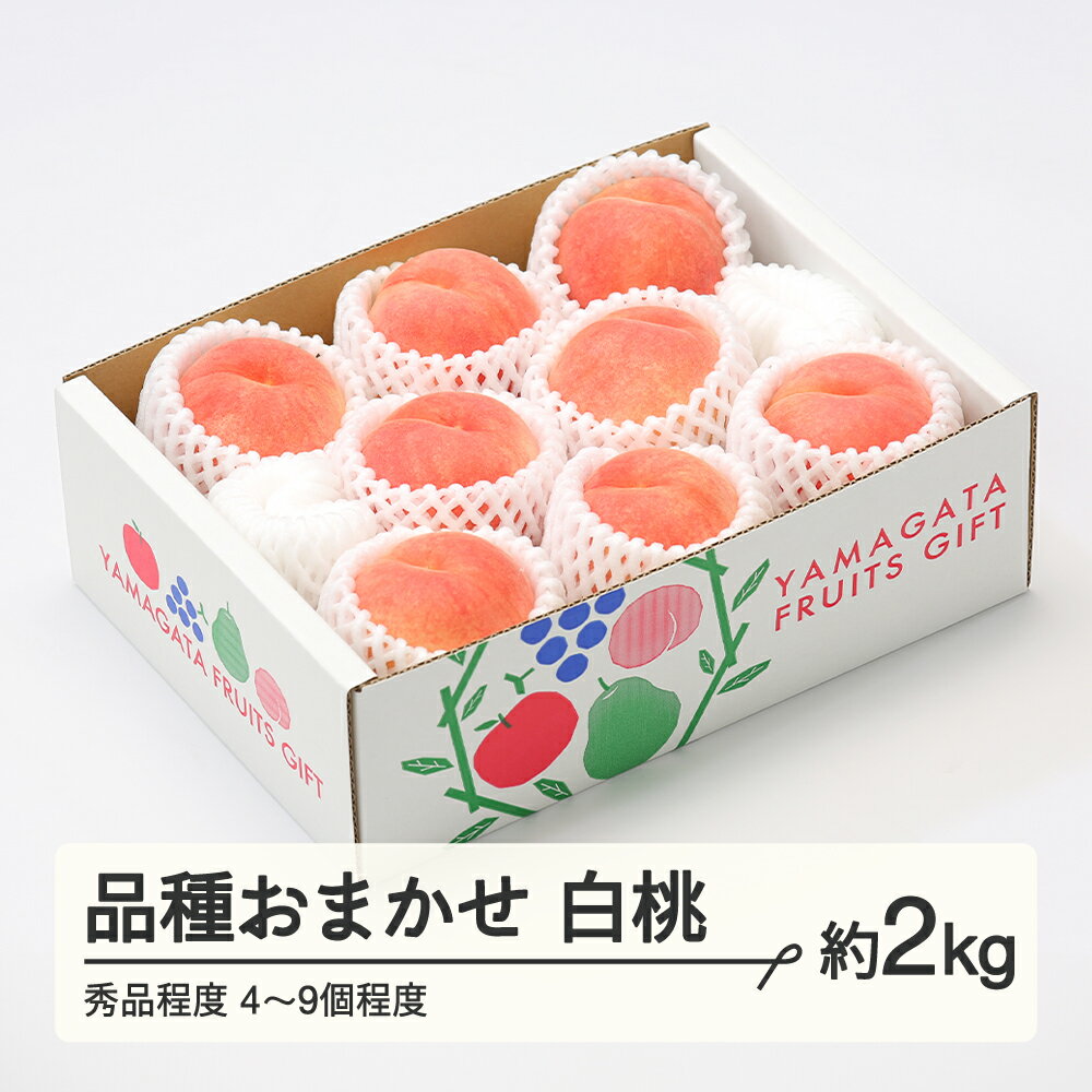 【ふるさと納税】【先行予約】もも 桃 品種おまかせ白桃 秀品程度 約2kg(4~9個程度) 2026年産 山形県産 送料無料 tf-moyws2 ※沖縄・離島への配送不可