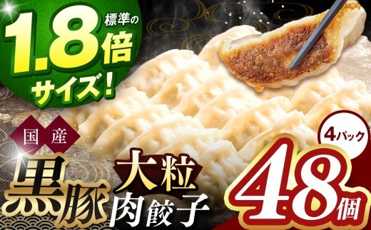 
            【標準の1.8倍サイズ】国産黒豚大粒肉餃子　4パック（48個） | 餃子 ギョーザ 国産 大粒餃子 黒豚 国産黒豚 大粒 長野県 松本市 信州産 ふるさと納税
          