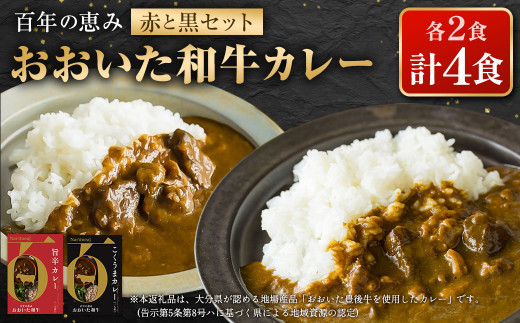 
百年の恵み おおいた和牛カレー 赤と黒セット 各2個 計4個
