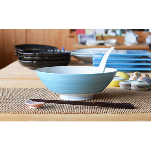 翡翠AritaBOWL エスニック料理も映える手巻きの水色 有田焼 幸楽窯 A15-184_イメージ2