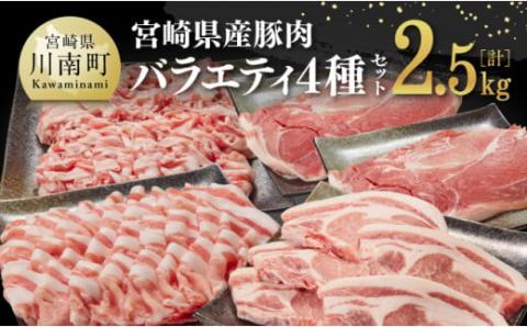 宮崎県産豚肉バラエティ4種セット2.5kg【豚肉 肉 国産豚 ブランド豚 宮崎県産】