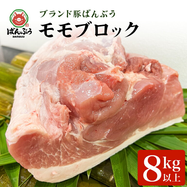 【ふるさと納税】ブランド豚「ばんぶぅ」モモブロック1本（8kg以上）ばんぶぅ 豚肉 モモ もも肉 モモブロック ブロック肉 モモ肉 しゃぶしゃぶ 焼き肉 真空パック しゃぶしゃぶ肉 焼肉用 お鍋用 ブタ肉 国産 茨城県産 ギフト プレゼント 冷蔵 高級部位 ブランド豚 42−H