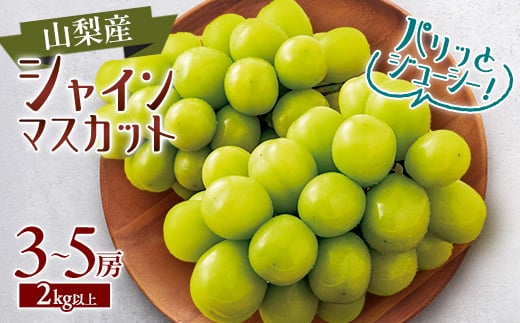 ＜2026年発送＞シャインマスカット3～5房(1箱2kg以上)【1418660】