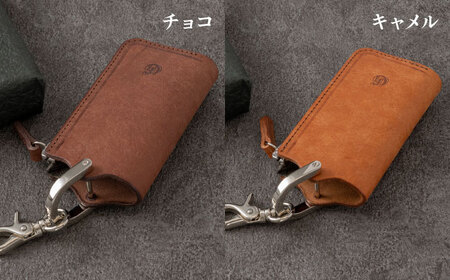 イタリアンレザーファスナーキーケース 6色から選べる 本革 経年変化 玄関キー 岐阜市/革工房COMOC[ANBP001]