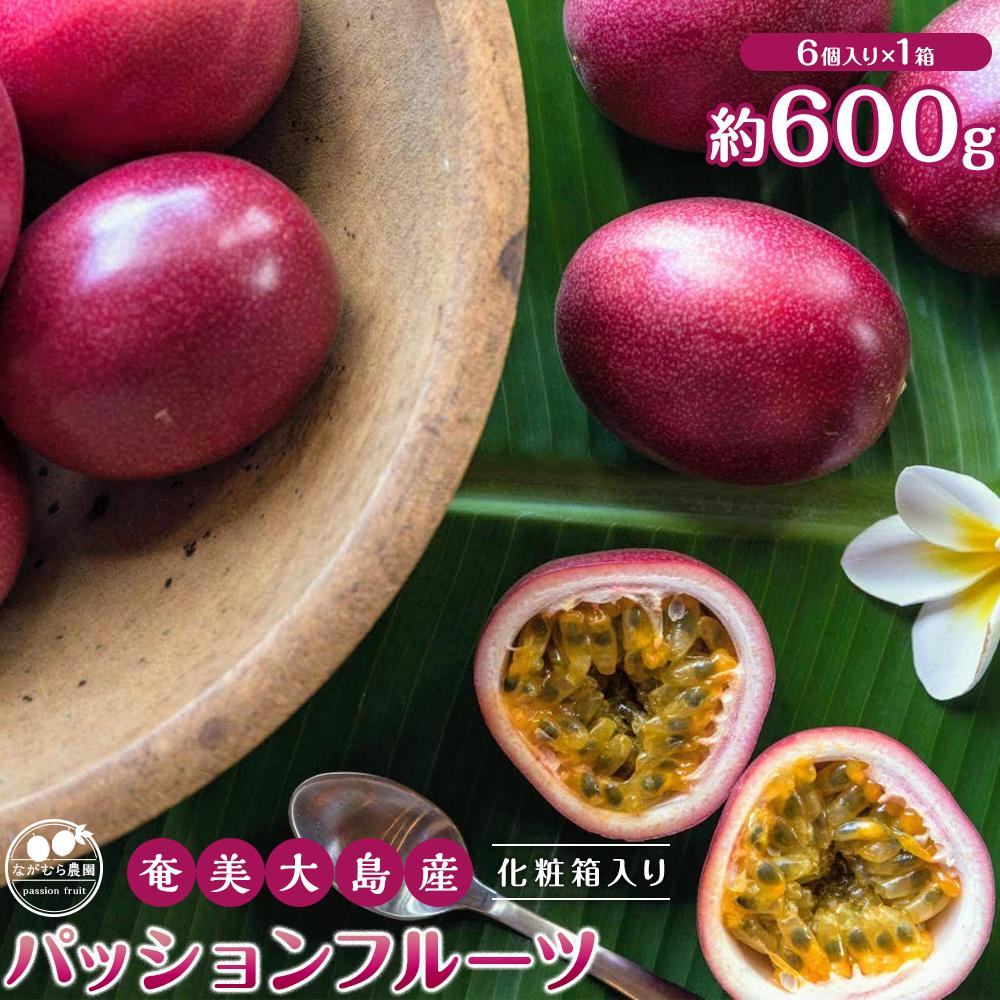 【ふるさと納税】【先行受付】奄美大島産 パッションフルーツ 約600g（化粧箱6個入り×1箱）＜ながむら農園＞ | フルーツ 果物 くだもの 奄美大島 瀬戸内町 鹿児島 先行予約 数量限定 贈答用 ギフト 鹿児島県 お取り寄せ