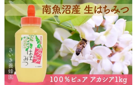 
さいき養蜂園　天然ピュア蜂蜜　アカシア １ｋｇ　はちみつ 国産
