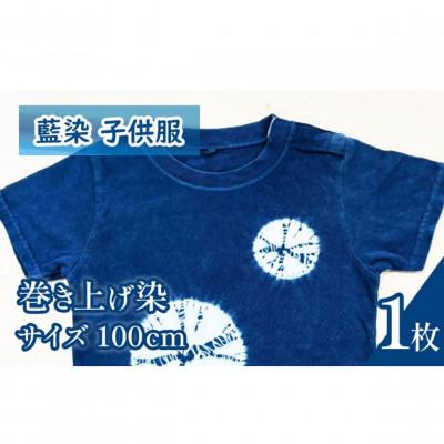 ふるさと納税 三好市 《100cm》三好の藍染　藍染子供服Tシャツ(巻き上げ染め)　綿100%　男の子/女の子人気柄