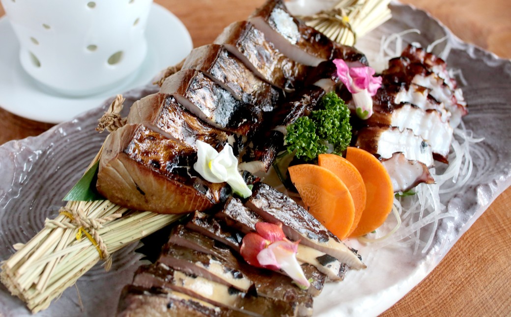 
            岡山名物鰆がメインの藁焼き三種盛り【刺身 海鮮 魚  鰆 藁焼き 岡山県 倉敷市 おすすめ 人気】
          