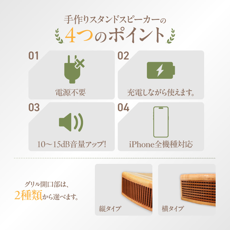 木製iPhoneスタンドスピーカー