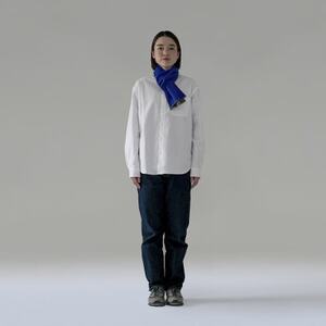 【 OTA KNIT 】TRAVEL SCARF トラベルマフラー(無地 ブルー × グレー)【1568540】