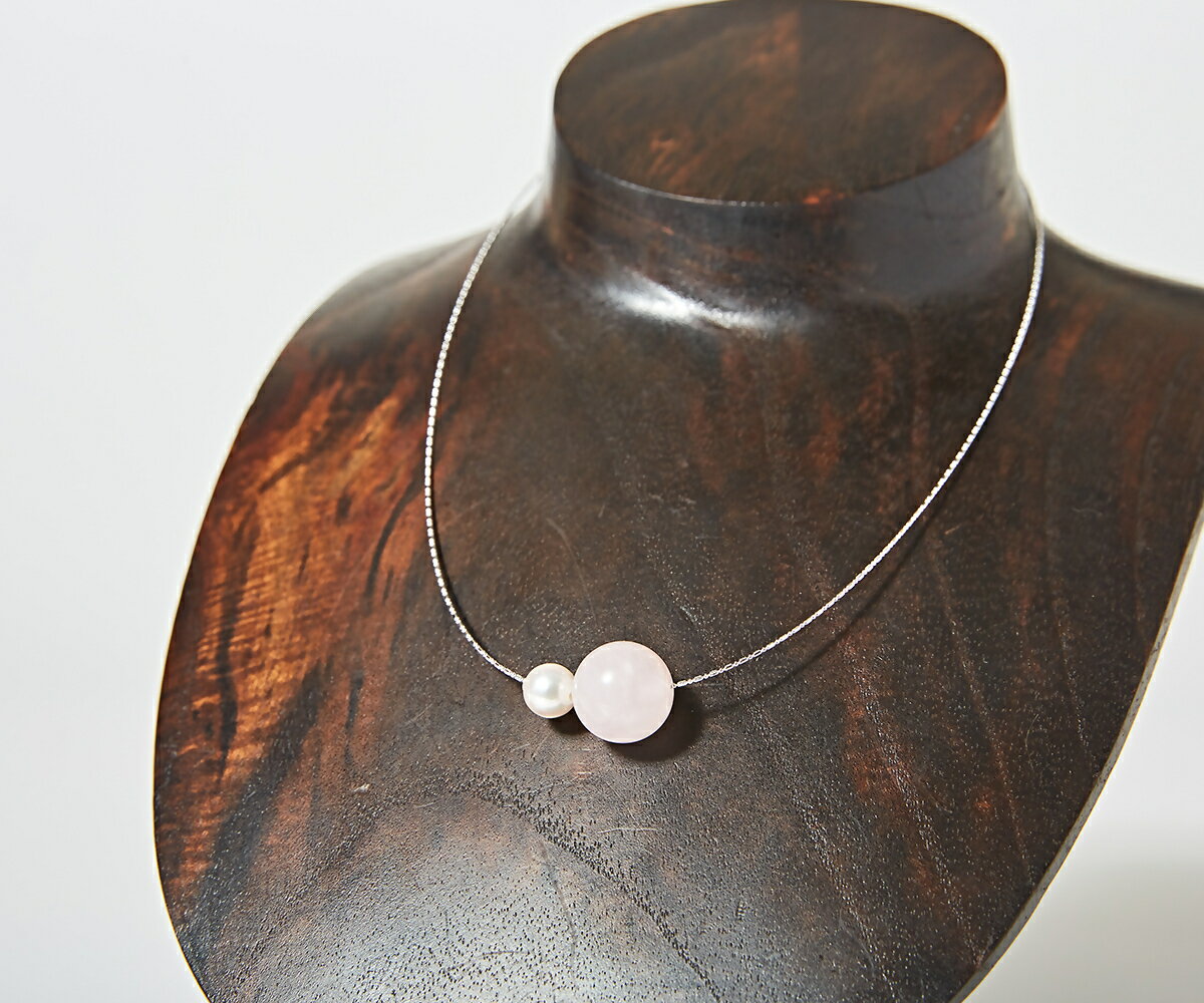 【ふるさと納税】1901 OMAMORI JEWELRY あこや真珠8mm 夫婦岩チョーカーSV925 紅水晶・ローズクォーツ 伊勢とこわかや OMAMOTIJEWELRY 真珠 夫婦岩チョーカー お守り あこや真珠 8mm玉　天然石