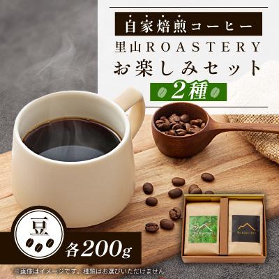 ふるさと納税 富田林市 【豆:2種計400g】自家焙煎コーヒー豆(200g×2)　里山ROASTERYお楽しみセット