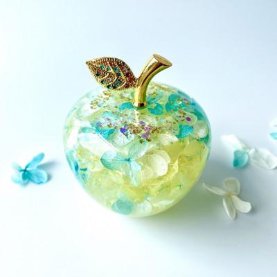 ふるさと納税 安城市 ハーバリウムガラスの林檎　大1個　箱入りラッピング　(カラーおまかせ)