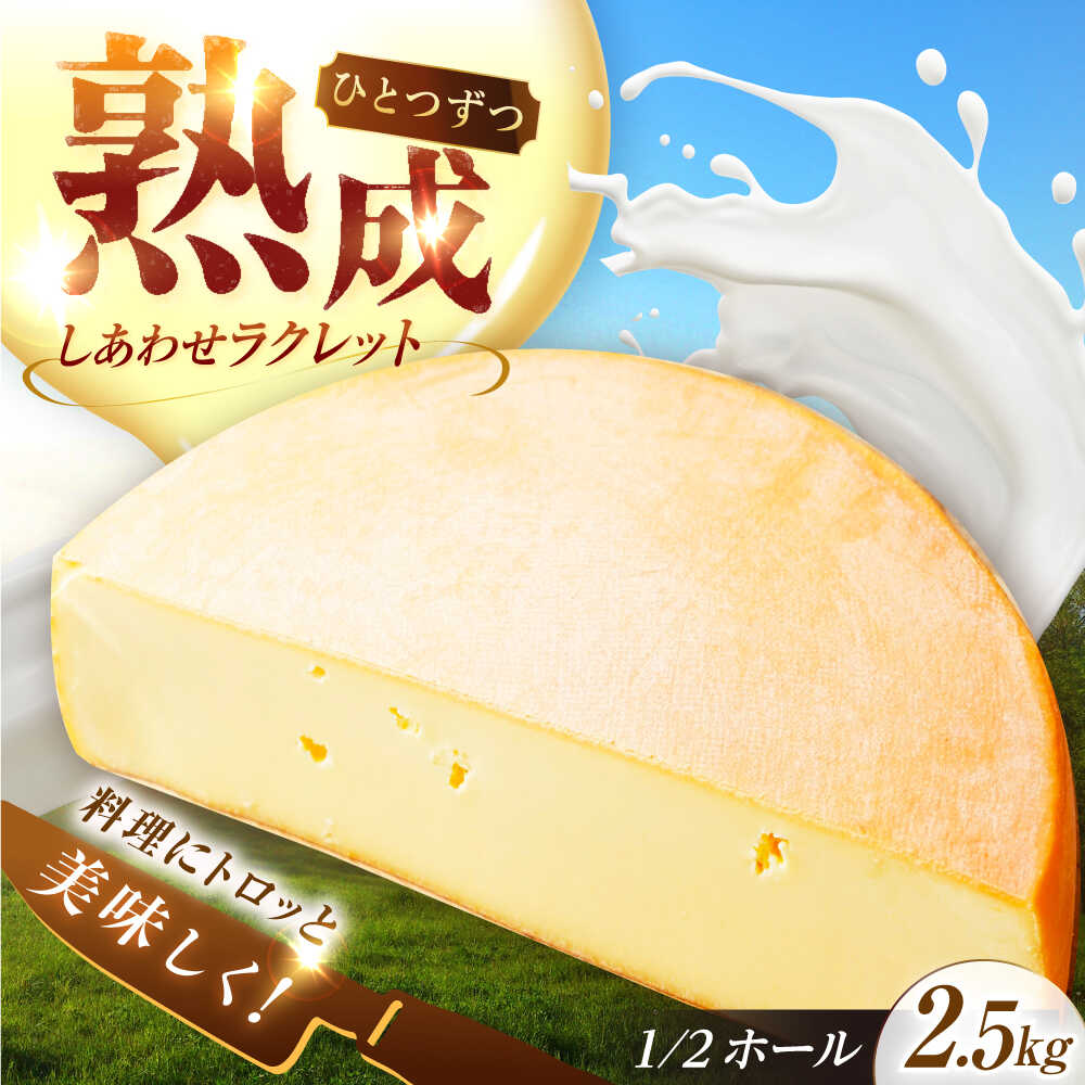 【ふるさと納税】 北海道 しあわせラクレット 1/2ホール（2.5kg）《足寄町》【しあわせチーズ工房】 チーズ ラクレット ラクレットチーズ ホール ホールチーズ 生乳 生乳100% ミルク 乳製品 チーズフォンデュ おすすめ ギフト オススメ 北海道産 道産 あしょろ [BEAK007]