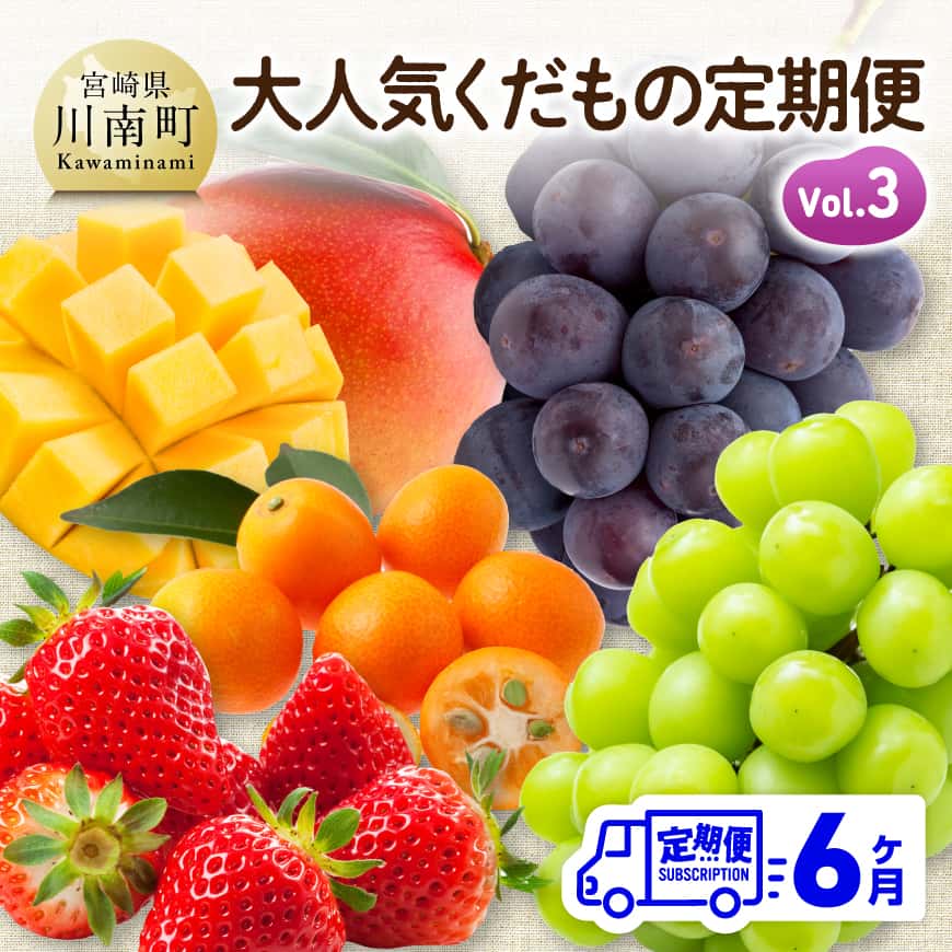 【6ヶ月定期便】大人気くだもの定期便Vol.3　くだもの マンゴー いちご 川南町産　[B11708t6]