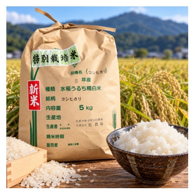 
                  令和8年収穫　栃木県佐野市産コシヒカリ 5kg【1356397】
                