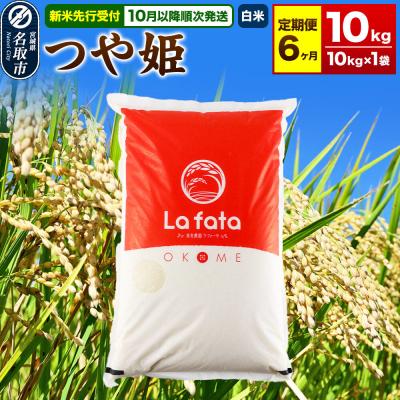 ふるさと納税 名取市 10月以降発送 定期6ヶ月 つや姫 10kg×1袋 令和8年産|21_lft-051006