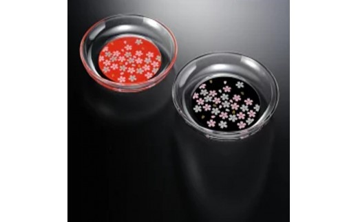 
            みよし漆器本舗 小皿 2枚組 14.8cm 紀州塗り ぬりもん de Verre 丸小皿 蒔絵 桜 赤 黒 直径14.8×2cm
          