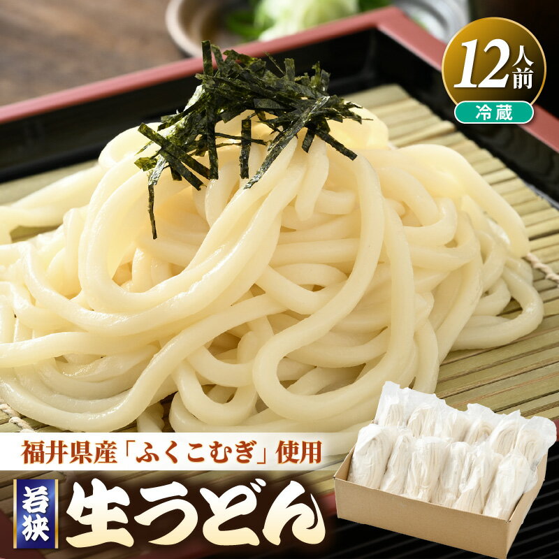 【ふるさと納税】福井県産「ふく小麦」使用 若狭 生うどん 1.8kg（150g×12玉）もっちり コシ のど越しツルツル 手打ち 生 麺類 釜揚げ 簡単調理 離乳食 年越し 父の日 プレゼント 子供の日 お礼 敬老の日 美味しいうどん お中元 お歳暮 送料無料 大容量