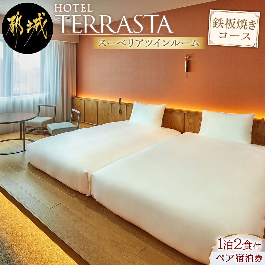 【ふるさと納税】【HOTEL TERRASTA】スーペリアツインルーム　鉄板焼きコース ≪1泊朝夕食事付 宿泊券2名様分≫ - ふるさと納税 宿泊券 ホテル宿泊 トラベル travel ホテル 宿泊チケット テラスタ 旅行 送料無料 AK-K501 【宮崎県都城市は2年連続ふるさと納税日本一！】