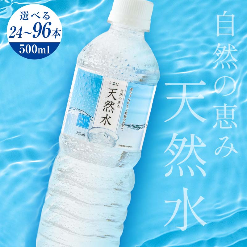 【ふるさと納税】LDC自然の恵み天然水500ml 単品1回・定期便 3回または6回 合計24〜576本 さわやかな飲み心地のやさしい軟水 F7Z-412var
