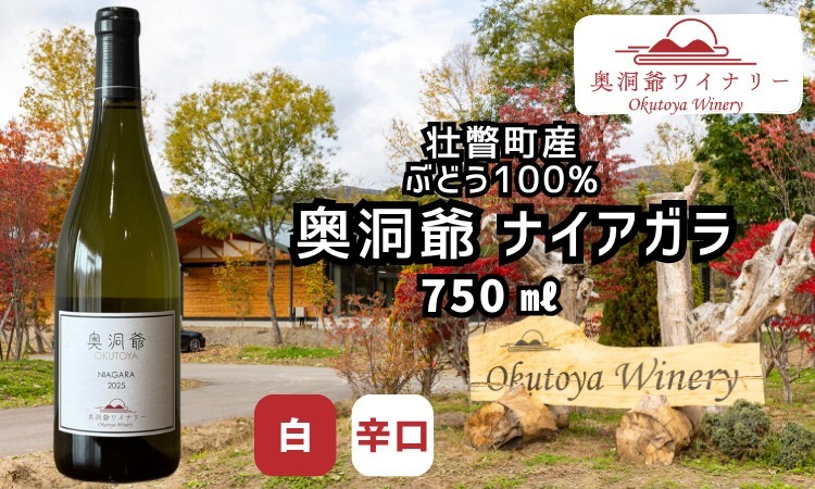 
                  奥洞爺ワイナリー 「奥洞爺ナイアガラ2025(辛口・白ワイン)」 自社圃場ぶどう100% 750ml【ふるさと納税 人気 おすすめ ランキング 白ワイン ナイアガラワイン 国産ワイン 北海道ワイン 辛口ワイン フルーティーワイン 日本ワイン ワイナリー直送 洞爺湖産ぶどう 減農薬栽培 奥洞爺ワイナリー 北海道 壮瞥町 送料無料 】SBTAO001
                