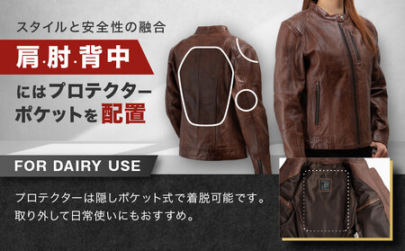 【デグナー】レディースレザージャケット[FR20SJ-9] ブラウン Sサイズ｜京都 バイクギア 人気ブランド レザーアイテム ﾊﾞｲｸ ﾊﾞｲｸ ﾊﾞｲｸ ﾊﾞｲｸ ﾊﾞｲｸ