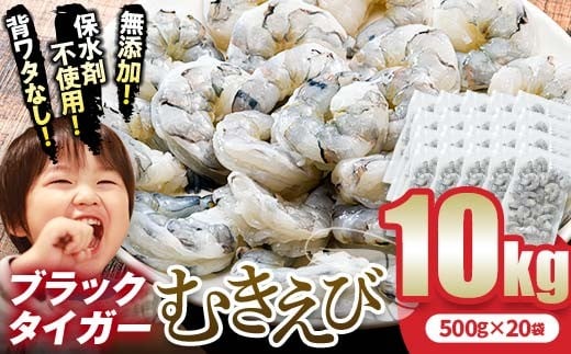 ブラックタイガー むきえび 10kg エビ 海老 むき身 海鮮 魚介類 無添加 バラ凍結 保水剤不使用 下処理済み F6L-1328