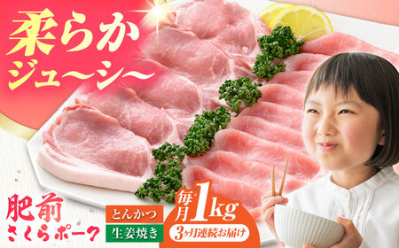 【全3回定期便】肥前さくらポーク 詰め合わせ セット [HAM072]豚 ロース 豚肉 しょうが焼き とんかつ 生姜焼き トンカツ 豚カツ
