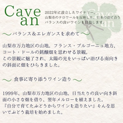 Cave an A Table 甲州　醸し　750ml