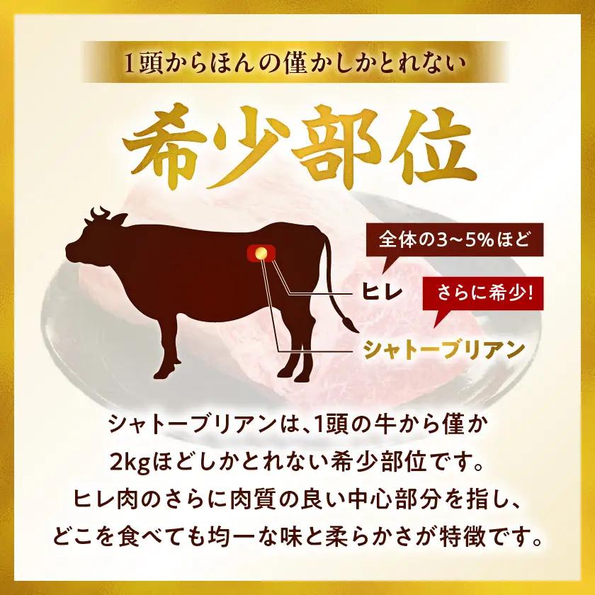 宮崎牛シャトーブリアンブロック1kg〔AJ-8901〕_ (都城市) 宮崎牛肉 希少部位 シャトーブリアン (1キロ) 塊肉 ブロック肉 カットしてステーキ 焼肉などに お誕生日 贈り物 ギフト 贈答